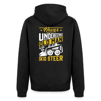 Funny Skid Steer Operator - Unisex Premium Organic Zip Hoodie - black - Back - Nico (187cm)