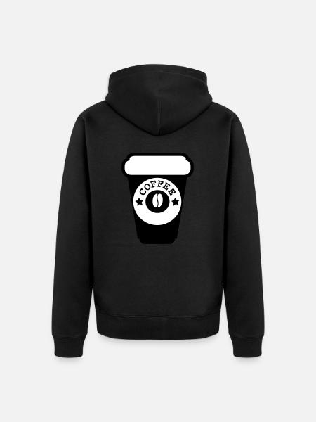 Kaffee - Unisex Premium Bio Zip Hoodie - Schwarz