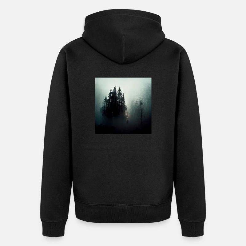 Dunkler Wald - Unisex Premium Bio Zip Hoodie - Schwarz