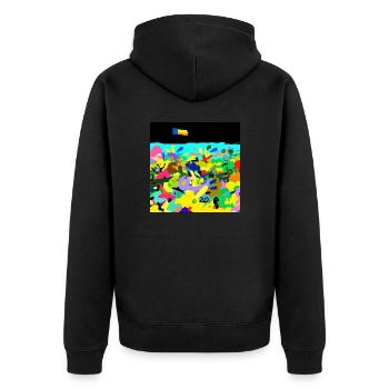 était en Ukraine - Veste à capuche bio Premium Unisexe - noir - Dos - Nico (187cm)