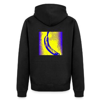 yellow banana (right) - Unisex Premium Organic Zip Hoodie - black - Back - Nico (187cm)