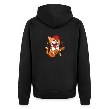 Kat ist eine großartige Gitarristin! - Unisex Premium Bio Zip Hoodie - Schwarz - Hinten - Nico (187cm)