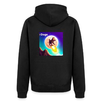 Doge Coin Going to the Moon - Veste à capuche bio Premium Unisexe - noir - Dos - Nico (187cm)