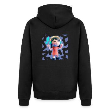 FUNNY MUSIC ILLUSTRATION 7 - Unisex Premium Organic Zip Hoodie - black - Back - Nico (187cm)