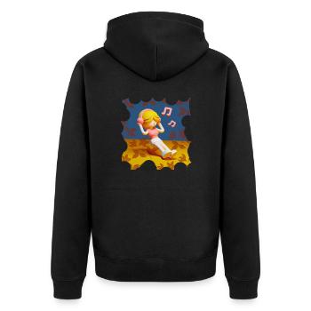 ILLUSTRATION DE MUSIQUE DRÔLE FILLE 4 - Veste à capuche bio Premium Unisexe - noir - Dos - Nico (187cm)