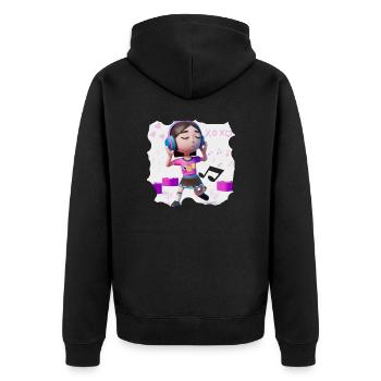 DRÔLE D’ILLUSTRATION MUSICALE FILLE 8 - Veste à capuche bio Premium Unisexe - noir - Dos - Nico (187cm)