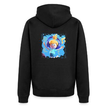 FUNNY MUSIC 3 - Unisex Premium Organic Zip Hoodie - black - Back - Nico (187cm)