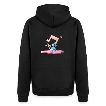 LUSTIGE MUSIK 08 - Unisex Premium Bio Zip Hoodie - Schwarz - Hinten - Nico (187cm)