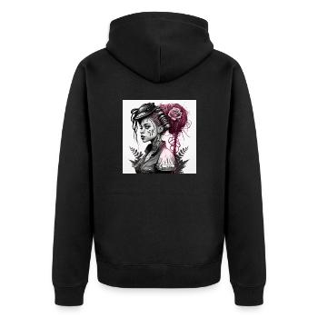cyberg punk e8d7b4dd c25a 4b25 84c9 ab6ce39cfdb4 - Veste à capuche bio Premium Unisexe - noir - Dos - Nico (187cm)