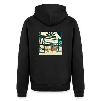 Modern Weed Club - Unisex Premium Bio Zip Hoodie - Schwarz - Hinten - Nico (187cm)