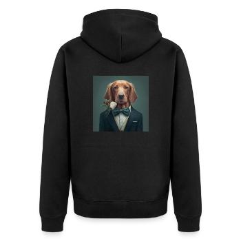 I'm not single, I have a dog - Unisex Premium Bio Zip Hoodie - Schwarz - Hinten - Nico (187cm)