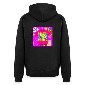 T-shirt fluo - Veste à capuche bio Premium Unisexe - noir - Dos - Nico (187cm)