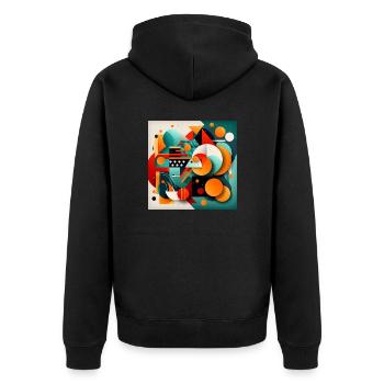 Art abstrait - Veste à capuche bio Premium Unisexe - noir - Dos - Nico (187cm)