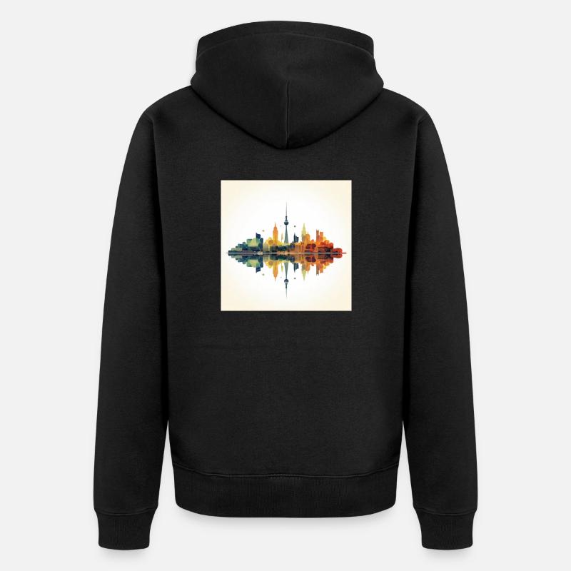 Düsseldorf Skyline - Unisex Premium Bio Zip Hoodie - Schwarz