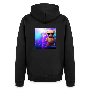 Taddy Bear - Unisex Premium Organic Zip Hoodie - black - Back - Nico (187cm)