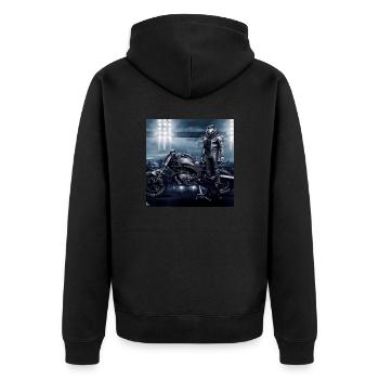 Art numérique de moto - Veste à capuche bio Premium Unisexe - noir - Dos - Nico (187cm)