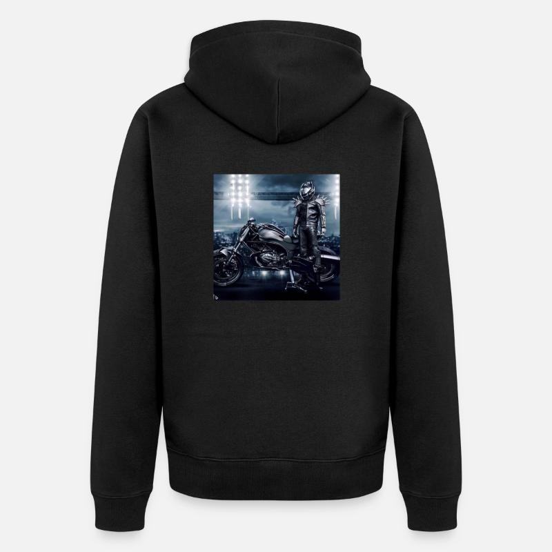 Motorrad digitale Kunst - Unisex Premium Bio Zip Hoodie - Schwarz
