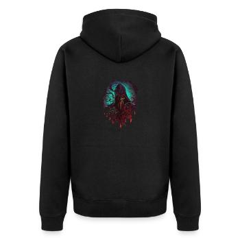 Vecna - Unisex Premium Organic Zip Hoodie - black - Back - Nico (187cm)