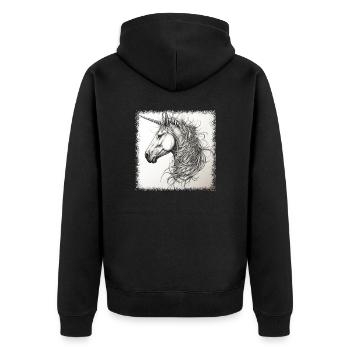 cool present gift idea happy present idea - Unisex Premium Bio Zip Hoodie - Schwarz - Hinten - Nico (187cm)