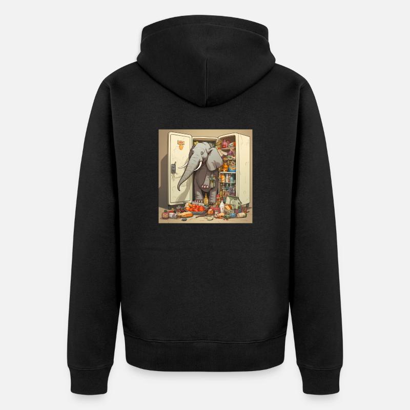 Comic style Elephant 2 - Unisex Premium Bio Zip Hoodie - Schwarz