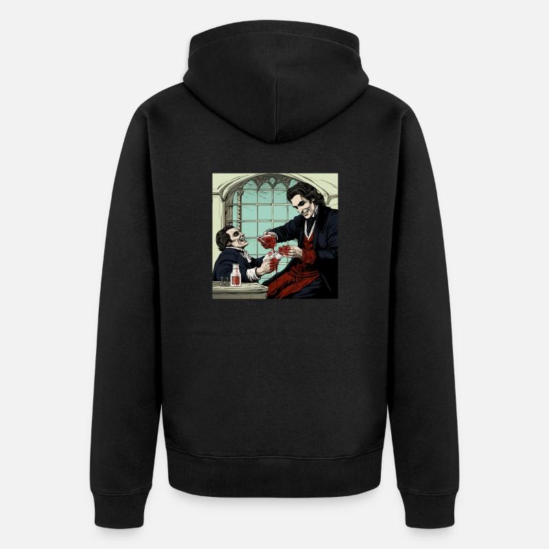 Comic style Vampire 2 - Unisex Premium Bio Zip Hoodie - Schwarz