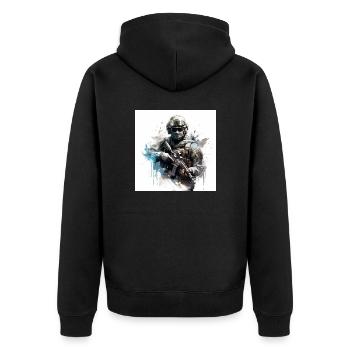 COD gaming art shooter - Unisex Premium Organic Zip Hoodie - black - Back - Nico (187cm)