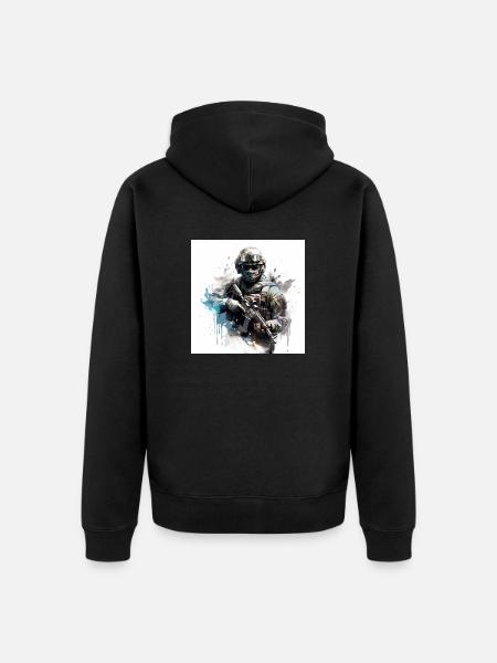 COD gaming art shooter - Unisex Premium Organic Zip Hoodie - black