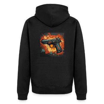 Pistolet à craie - Veste à capuche bio Premium Unisexe - noir - Dos - Nico (187cm)