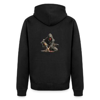 Ninja masqué - Veste à capuche bio Premium Unisexe - noir - Dos - Nico (187cm)