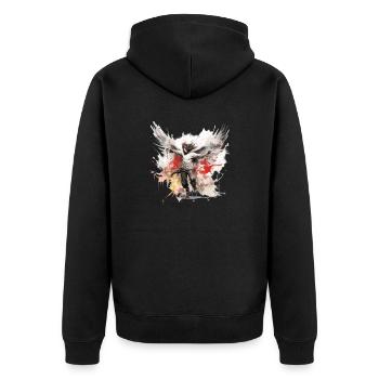 ein Engel - Unisex Premium Bio Zip Hoodie - Schwarz - Hinten - Nico (187cm)