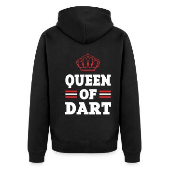 Queen Darts - Unisex Premium Organic Zip Hoodie - black - Back - Nico (187cm)