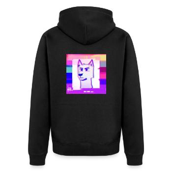 Cyberdoge#1 - Unisex Premium Bio Zip Hoodie - Schwarz - Hinten - Nico (187cm)
