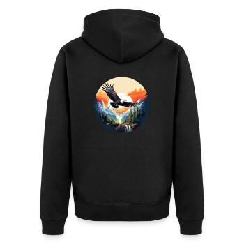 Majestic eagle in mountain scenery - Unisex Premium Organic Zip Hoodie - black - Back - Nico (187cm)