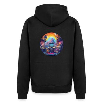 The whole world of video game - Unisex Premium Organic Zip Hoodie - black - Back - Nico (187cm)