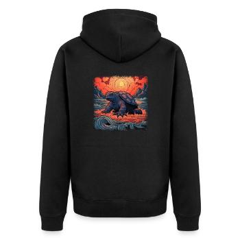 save the turtles diving turtle geek turtle lover - Unisex Premium Bio Zip Hoodie - Schwarz - Hinten - Nico (187cm)