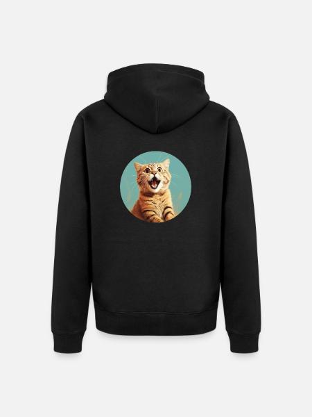 Leuke jonge kat voor alle kattenliefhebbers - Uniseks Premium bio ziphoodie - zwart