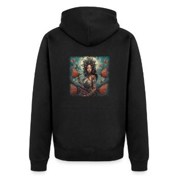 trendy insects statement jokes birthday gift idea - Unisex Premium Bio Zip Hoodie - Schwarz - Hinten - Nico (187cm)