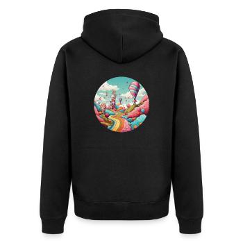 Voyage fantastique: un style unique - Veste à capuche bio Premium Unisexe - noir - Dos - Nico (187cm)