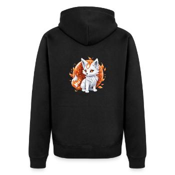 Kawaii Kitsune - Veste à capuche bio Premium Unisexe - noir - Dos - Nico (187cm)