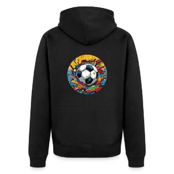 Style comique sur le terrain de football - Veste à capuche bio Premium Unisexe - noir - Dos - Nico (187cm)