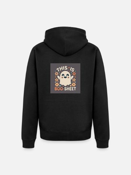 This is Boo Sheet - Unisex Premium Bio Zip Hoodie - Schwarz