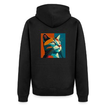 modern portrait of a cat copy - Veste à capuche bio Premium Unisexe - noir - Dos - Nico (187cm)