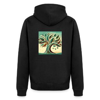 die natur weckt leben - Unisex Premium Bio Zip Hoodie - Schwarz - Hinten - Nico (187cm)