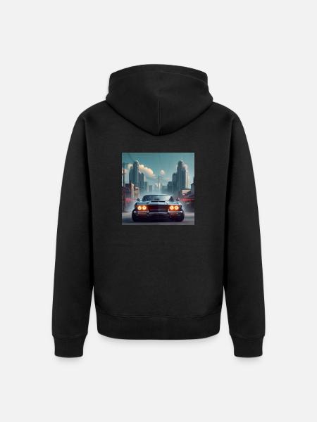 MuscelCar I - Unisex Premium Bio Zip Hoodie - Schwarz