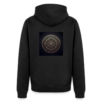 Vintage Style - Unisex Premium Bio Zip Hoodie - Schwarz - Hinten - Nico (187cm)