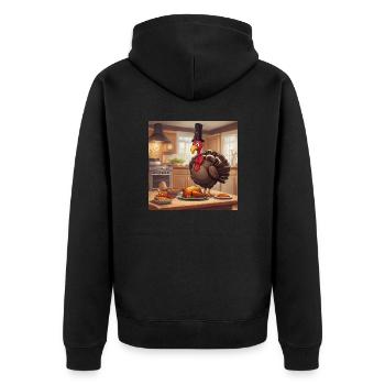 Dinde dans la cuisine - Veste à capuche bio Premium Unisexe - noir - Dos - Nico (187cm)