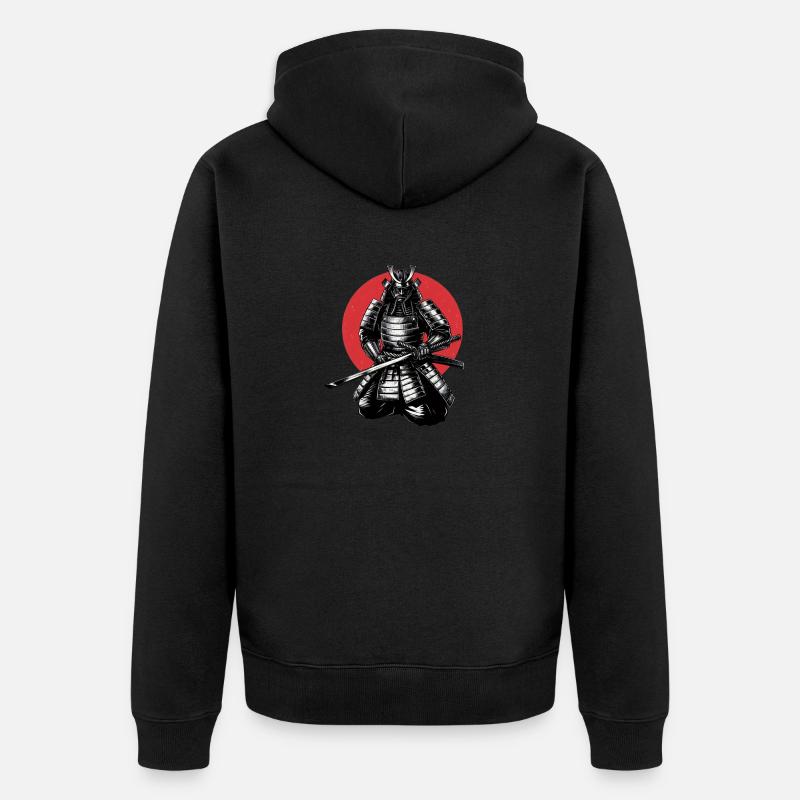 Samurai - Unisex Premium Bio Zip Hoodie - Schwarz