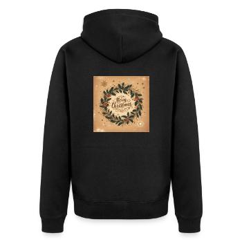 Marry Christmas - Unisex Premium Organic Zip Hoodie - black - Back - Nico (187cm)