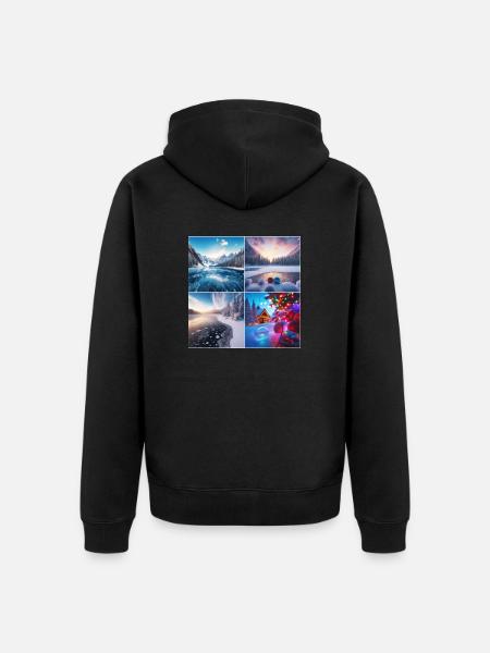 Weihnachten am See - Unisex Premium Bio Zip Hoodie - Schwarz