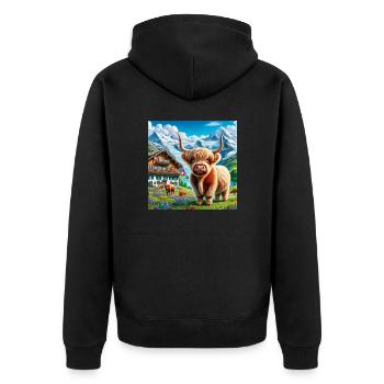 Une délicieuse vache Highland - Veste à capuche bio Premium Unisexe - noir - Dos - Nico (187cm)